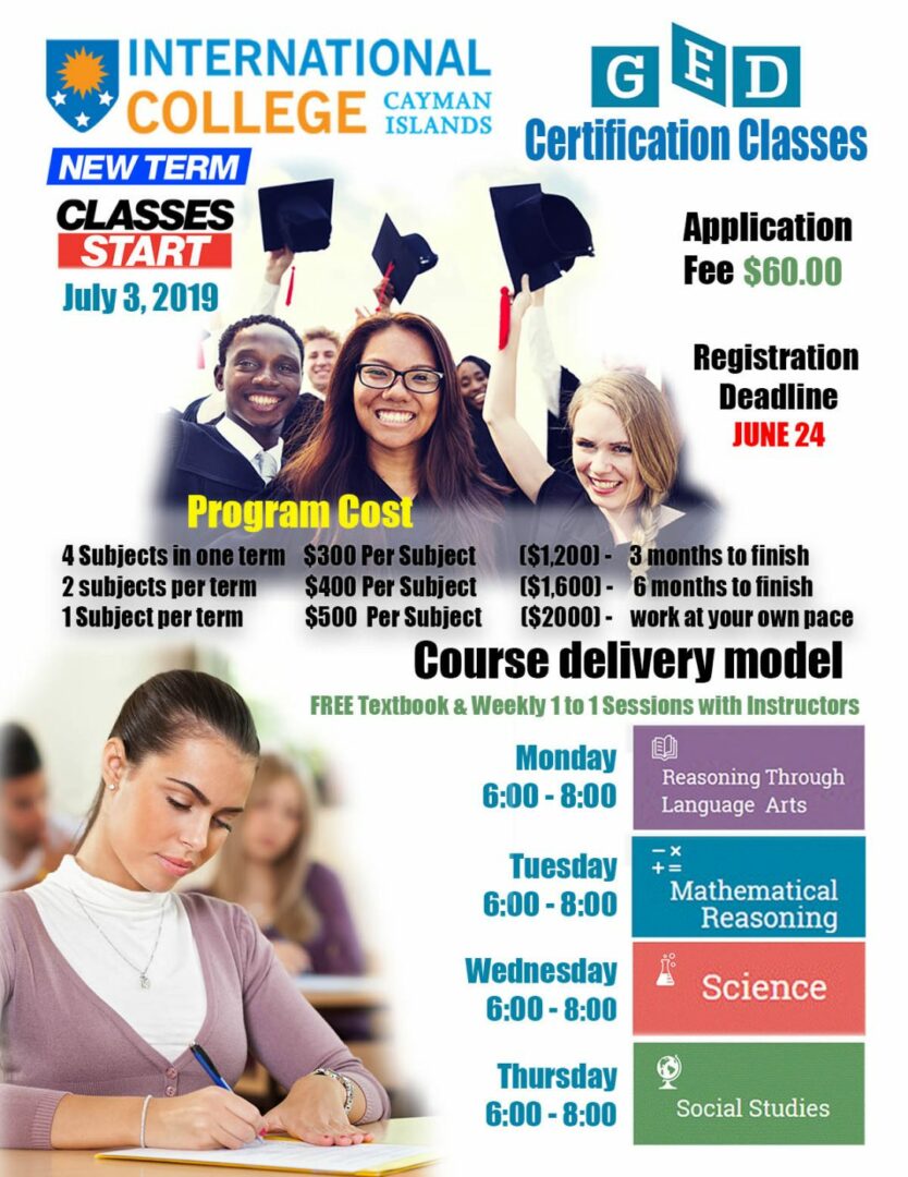 Ged certification prep international college of cayman islands